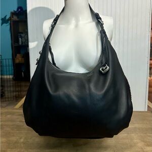Brighton Black Leather Hobo Bag Purse